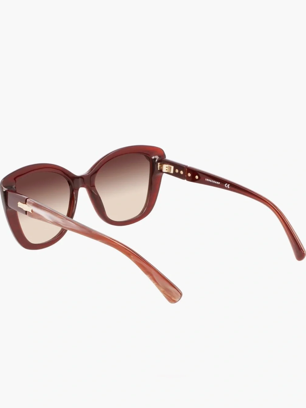 Longchamp Roseau 54mm Butterfly Sunglasses Brown Gradient Authentic New